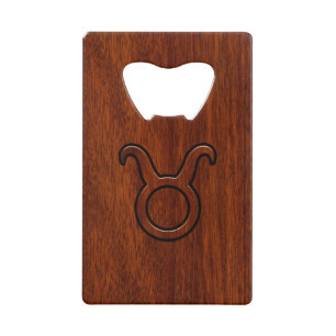 Taurus Zodiac Symbol on Mahogany Decor