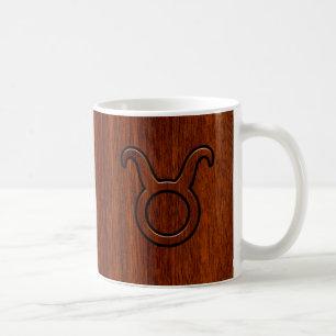 Taurus Zodiac Symbol on Rich Mahogany like print Coffee Mug