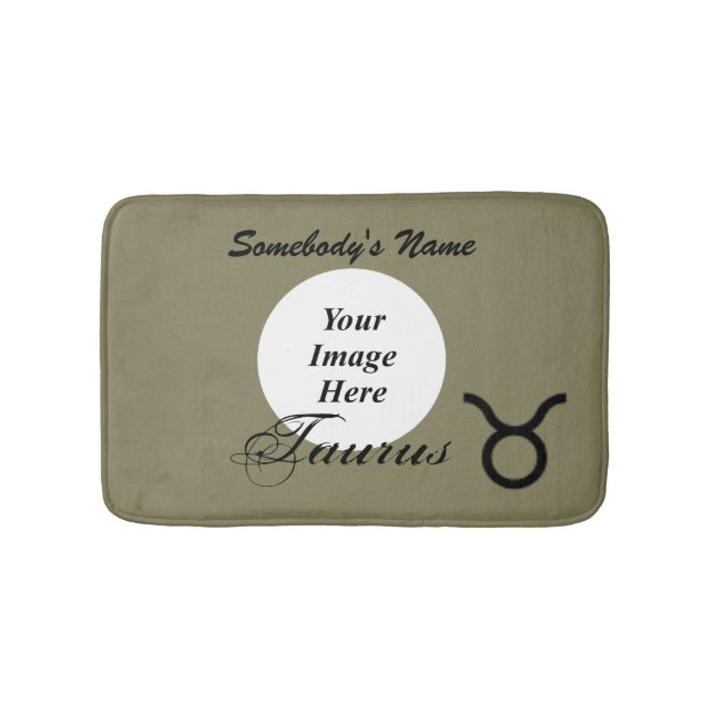 Taurus Zodiac Symbol Standard by Kenneth Yoncich Bath Mat (Front)