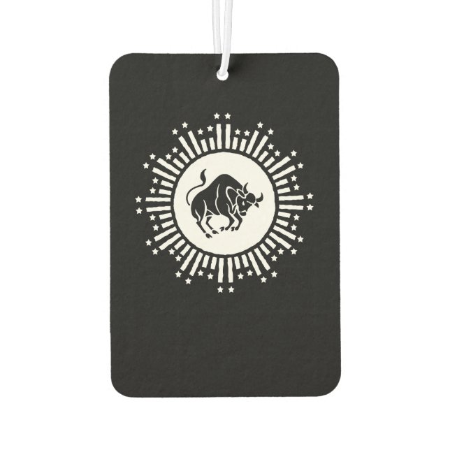 Taurus Zodiac Symbol with Celestial Starburst Car Air Freshener (Back)