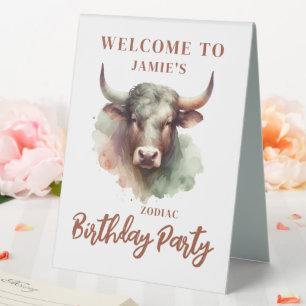Taurus Zodiac Themed Birthday Party Guest Seating