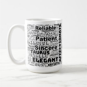Taurus Zodiac Word Cloud Inspiration  Coffee Mug