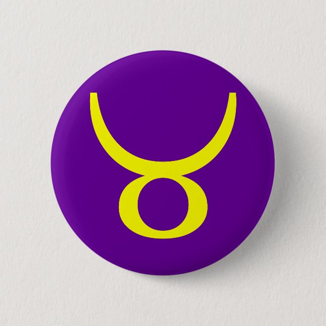 TAURUS, ZODIACAL SIGN 6 CM ROUND BADGE (Front)