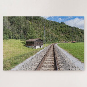 Tavanasa Graubünden Switzerland Metre gauge track Jigsaw Puzzle