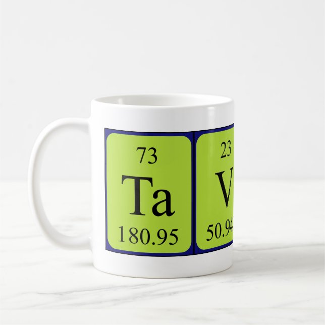 Tavares periodic table name mug (Left)