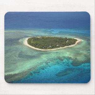 Tavarua Island and coral reef, Mamanuca Islands Mouse Mat