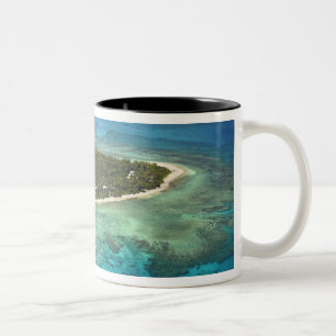Tavarua Island and coral reef, Mamanuca Islands Two-Tone Coffee Mug