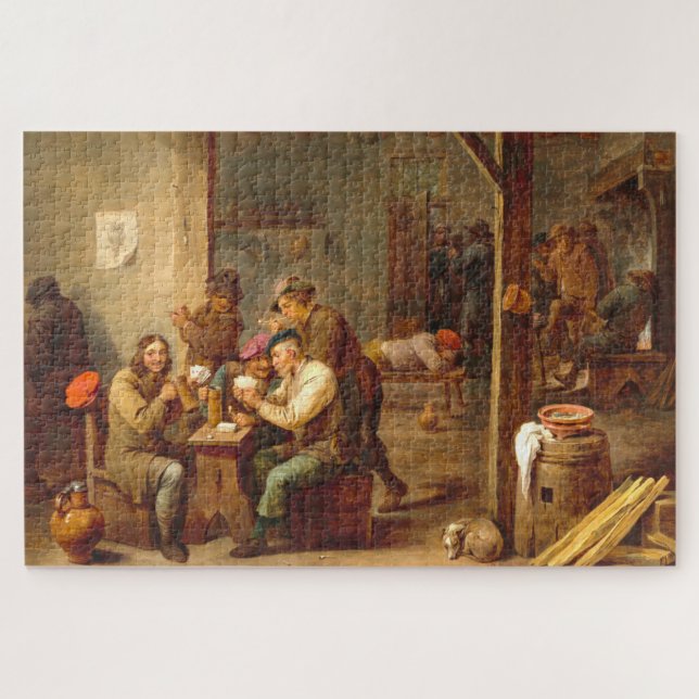 Tavern Scene, Teniers, Flemish Art Jigsaw Puzzle (Horizontal)