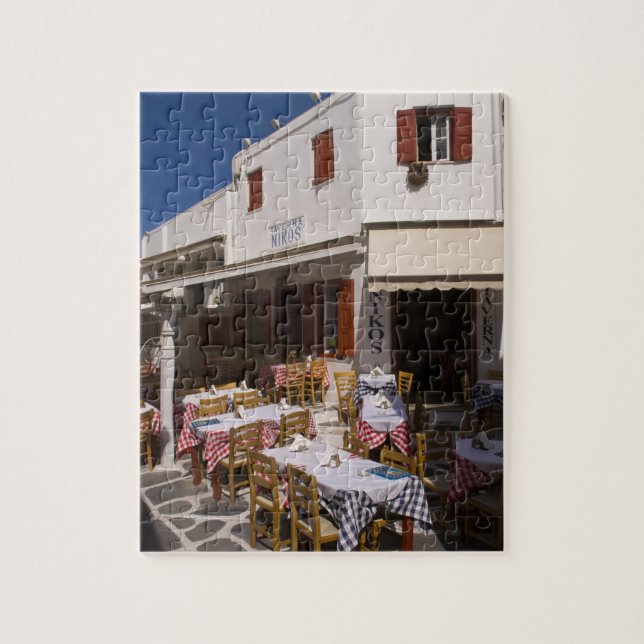Taverna Nikos, Mykonos, Cyclades Islands, Greece Jigsaw Puzzle (Vertical)