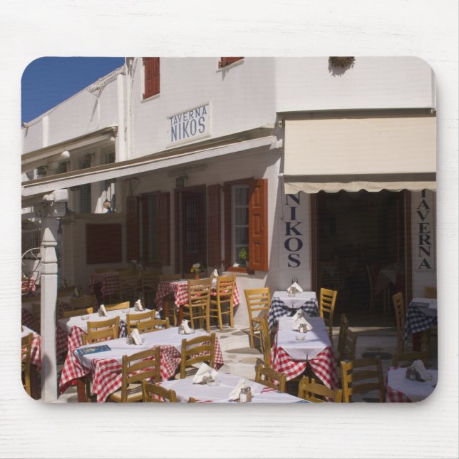 Taverna Nikos, Mykonos, Cyclades Islands, Greece Mouse Mat (Front)