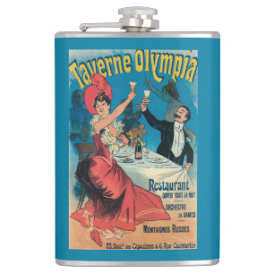 Taverne Olympia Promotional Poster Hip Flask