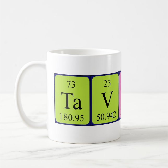 Tavion periodic table name mug (Left)