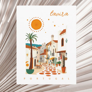 Tavira Portugal white town algarve vacation Postcard