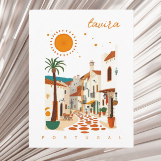 Tavira Portugal white town algarve vacation Postcard