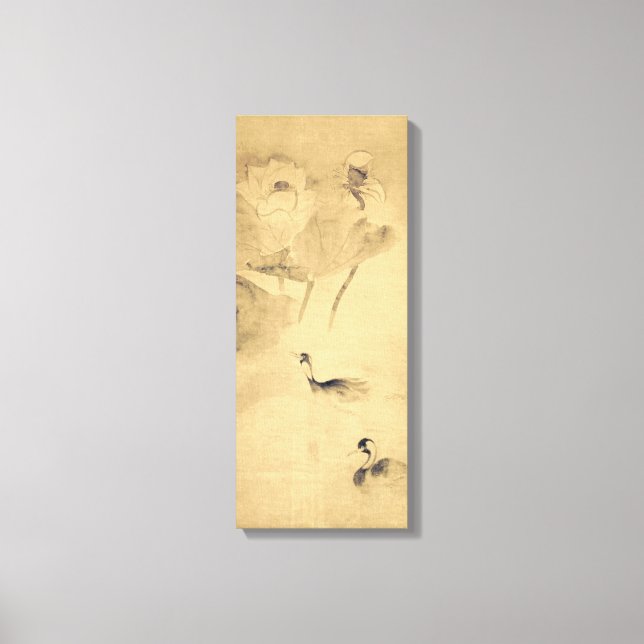 Tawaraya Sōtatsu Waterfowls in Lotus Pond Canvas Print (Front)