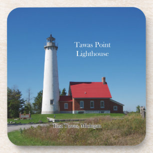 Tawas Point Lighthouse 6 plastic coasters