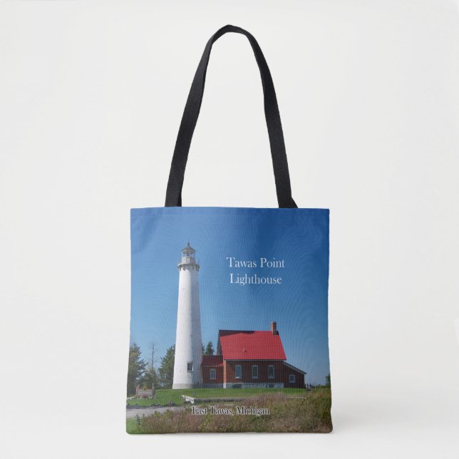 Tawas Point Lighthouse all over tote bag (Front)