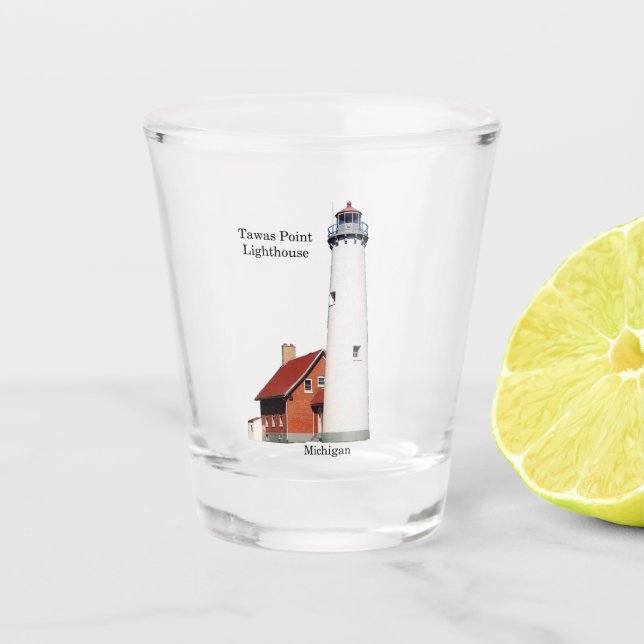 Tawas Point Lighthouse shot glass (Front)