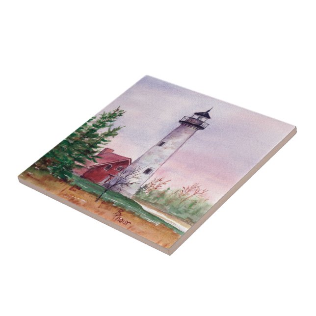 Tawas Point Lighthouse Tile (Side)