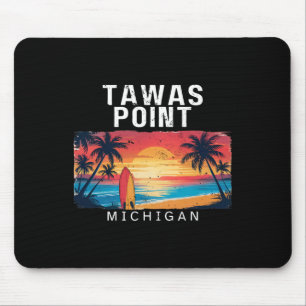 Tawas Point Michigan Men Women Surfing Mouse Mat
