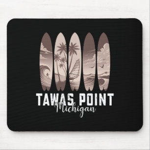 Tawas Point Michigan Surfboard Men Women Surfing Mouse Mat