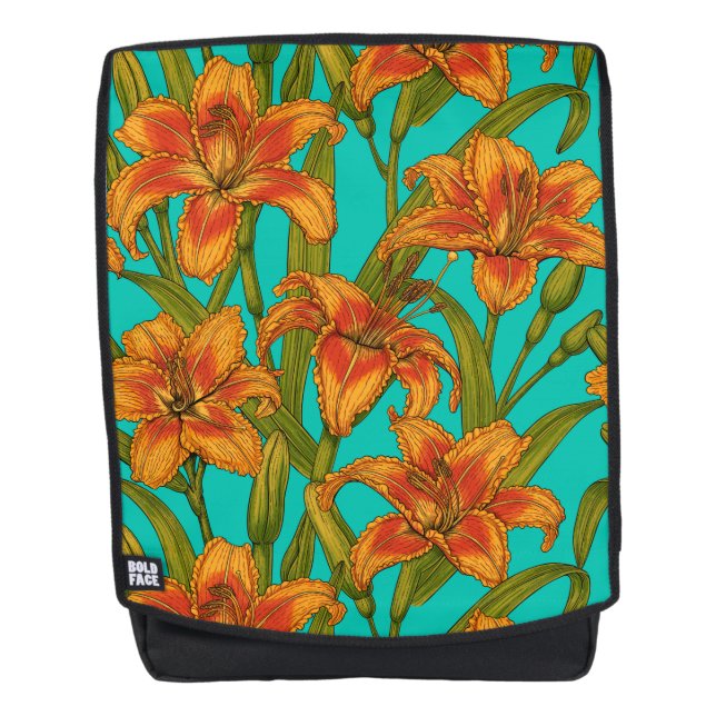Tawny dailily flowers backpack (Front)