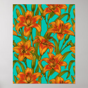 Tawny dailily flowers poster
