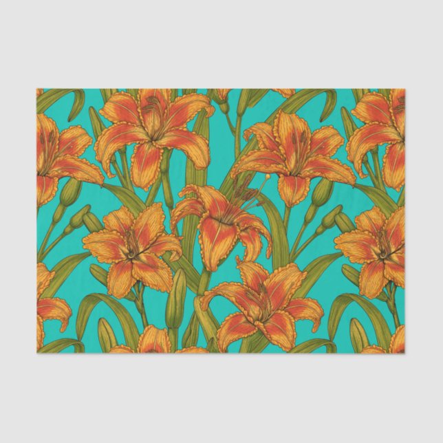 Tawny dailily flowers tissue paper (Front)