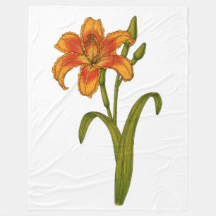 Tawny daylily fleece blanket