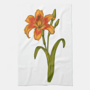 Tawny daylily tea towel