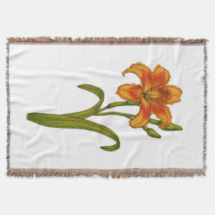 Tawny daylily throw blanket