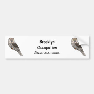 Tawny frogmouth bird cartoon illustration bumper sticker