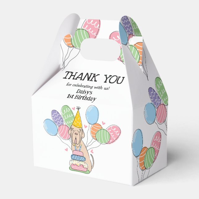 Tawny  Neapolitan Mastiff Dog Thank You Favour Box (Front Side)