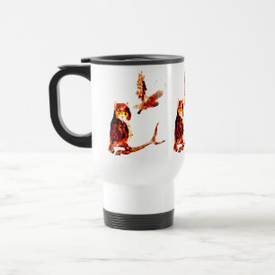 Tawny Owl Art Travel Mug