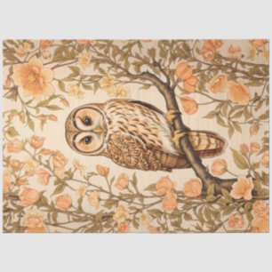 Tawny Owl Peach Blossoms William Morris Inspired Tissue Paper