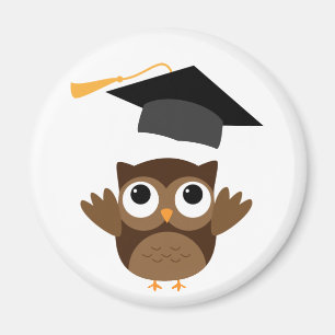 Tawny Owl Throwing Its Graduation Cap Magnet