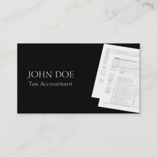 Tax Accountant B/W Form 1040 3D Business Card