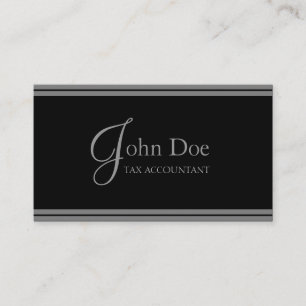 Tax Accountant Black/Silver Stripes Business Card