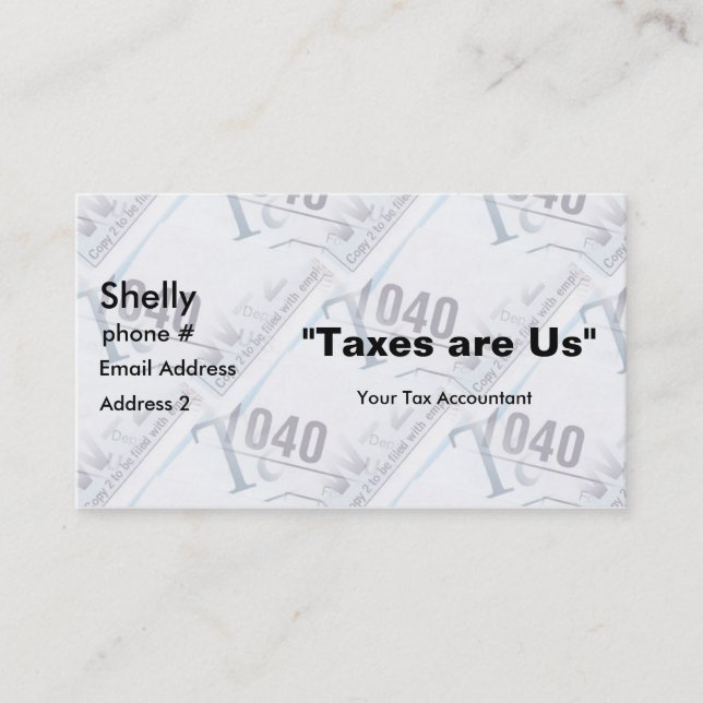 Tax Accountant Business Business Cards (Front)