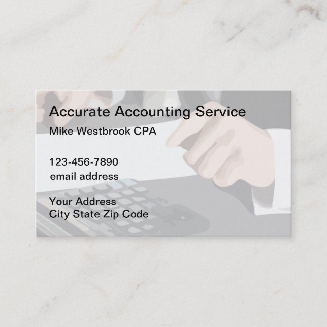 Tax Accountant Classic Business Cards (Front)