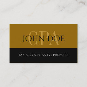 Tax Accountant S Stripe CPA D Gold Business Card
