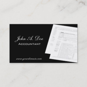 Tax Accountant Script Black/White Form 1040 Business Card