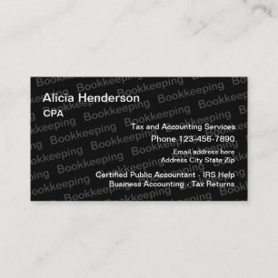 Tax Accountant Service Design Business Card