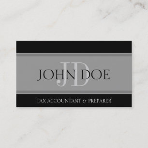 Tax Accountant Stripes D Grey Business Card