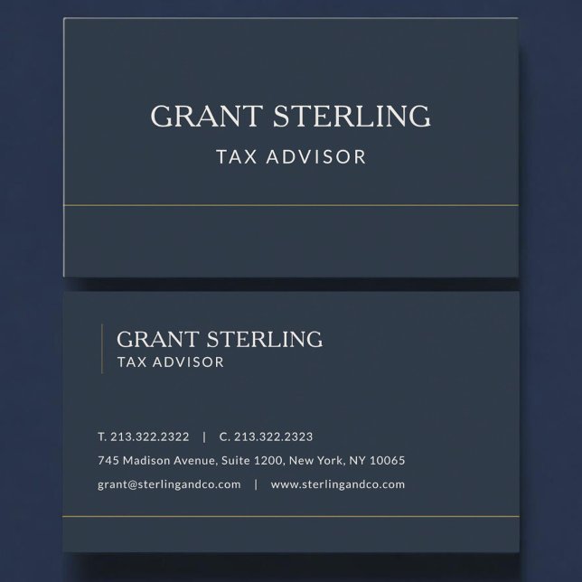Tax Advisor Navy Blue Professional Business Card (Creator Uploaded)