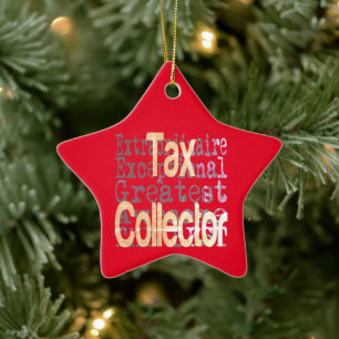 Tax Collector Extraordinaire Ceramic Tree Decoration