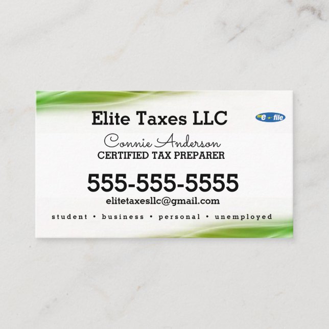 Tax Company Business Card (Front)