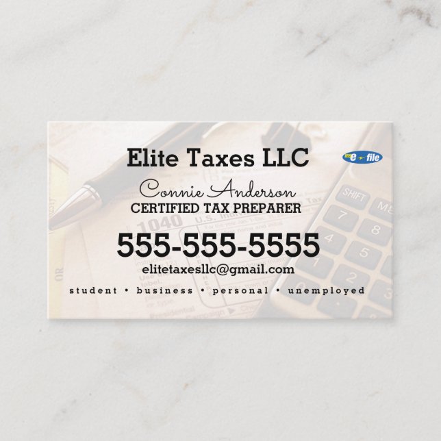 Tax Company Business Card (Front)