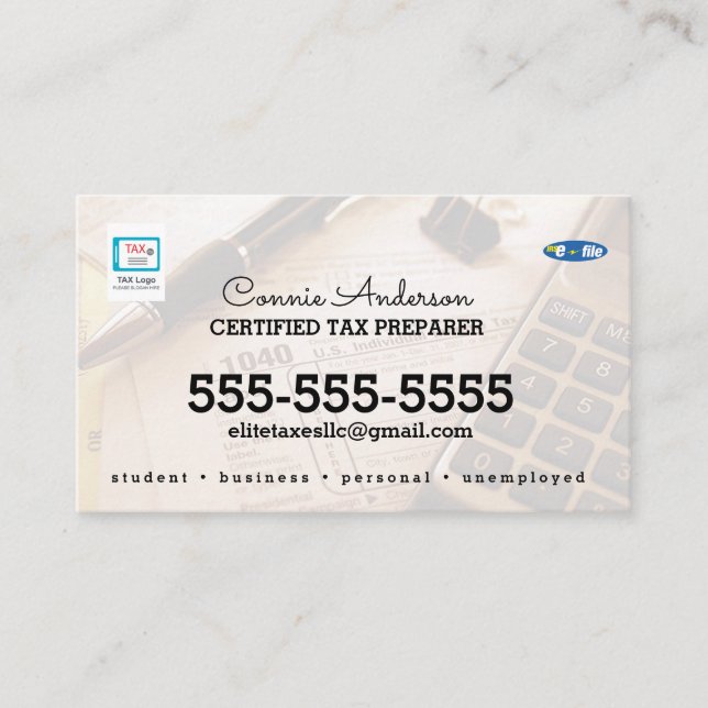 Tax Company Business Card (Front)