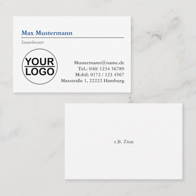 Tax consultant with LOGO Business Card (Front/Back)